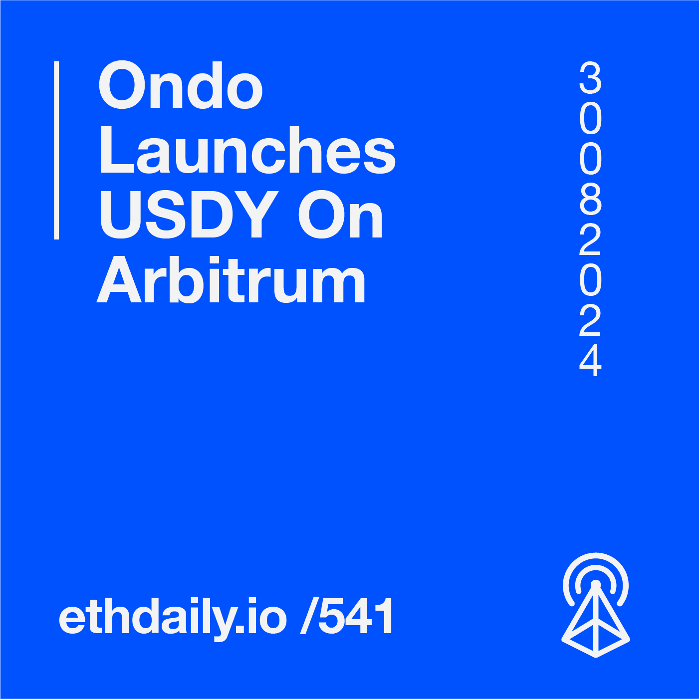 Ondo Launches USDY On Arbitrum coverart