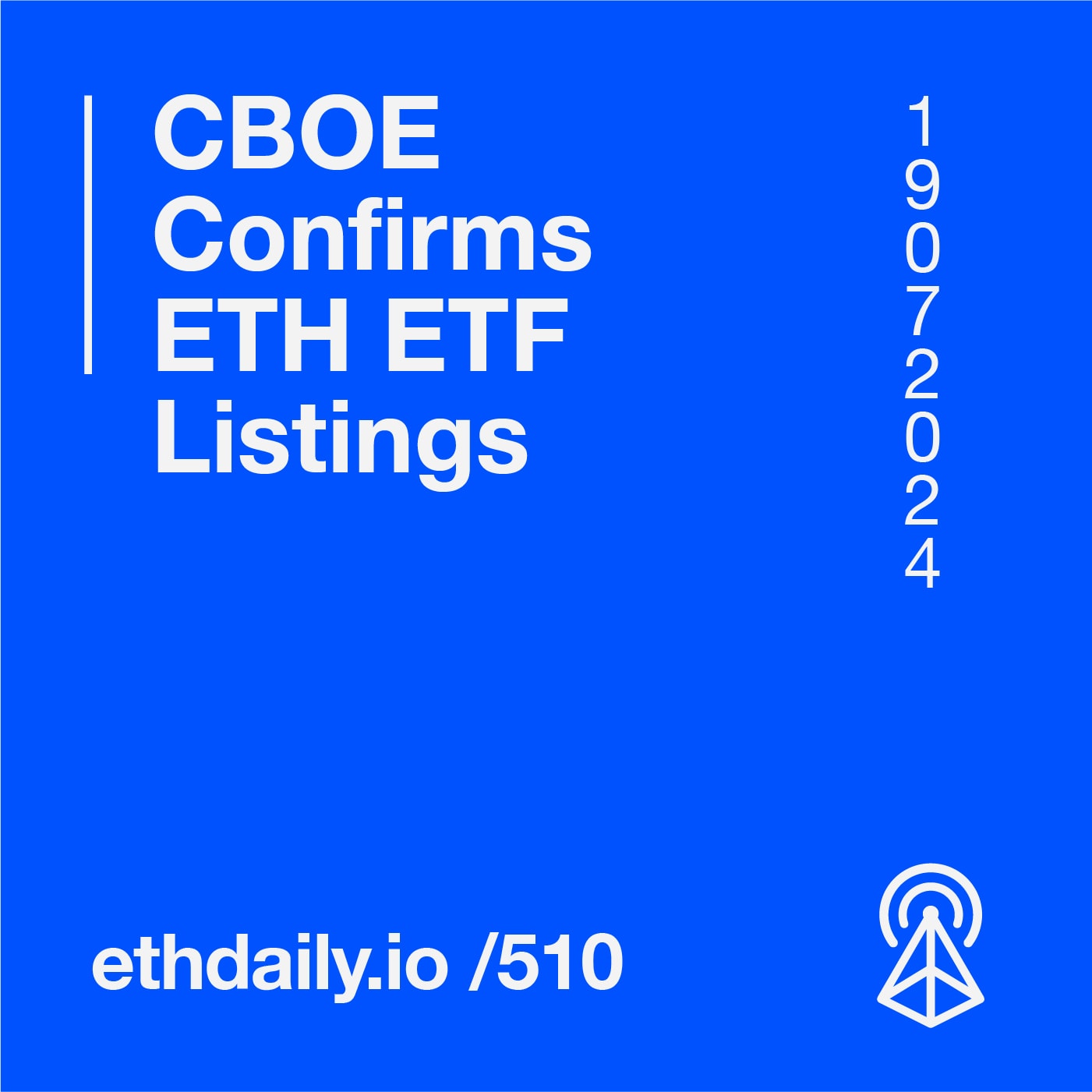 CBOE Confirms ETH ETF Listings coverart