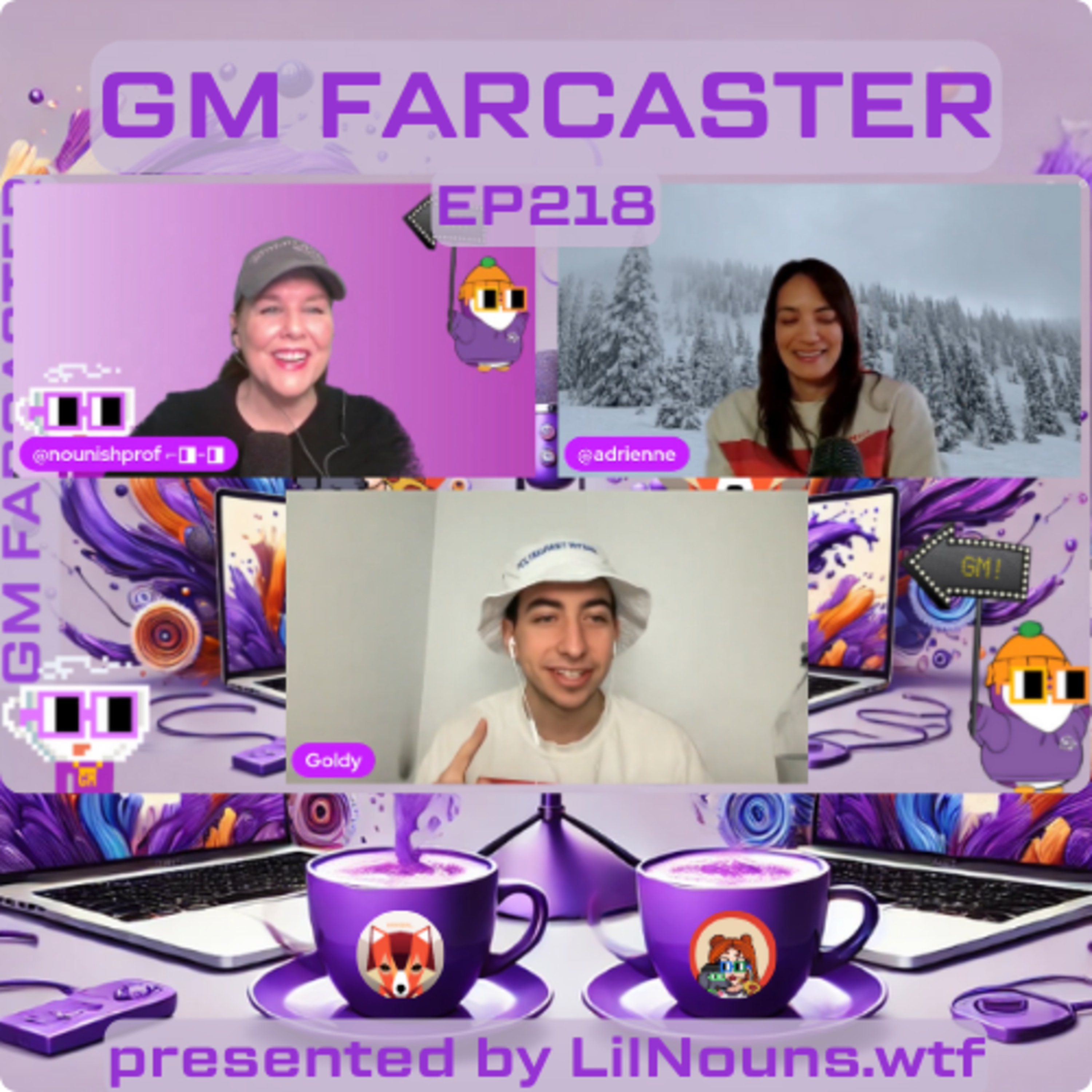 GM Farcaster ep218 Monday February 24, 2025 with @polymarket intern coverart