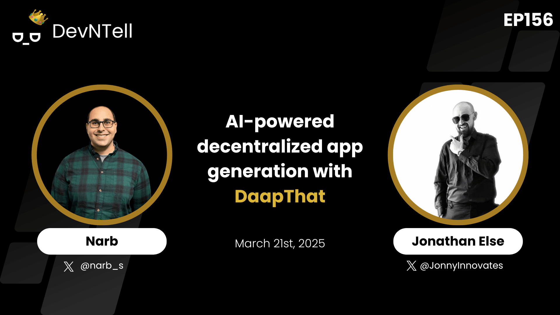 DevNTell - AI-powered decentralized app generation with DappThat feat. Jonathan Else coverart