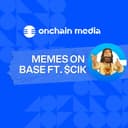 artwork for Onchain Media Episode #012 with CIK | Memes on Base | Hosted by Rachel Onchain