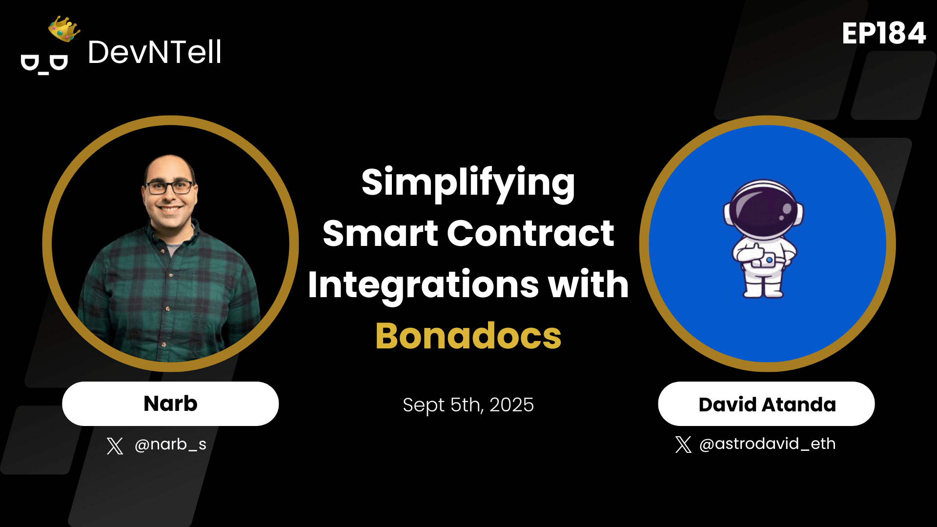 DevNTell - Simplifying Smart Contract Integrations with Bonadocs feat. Co-Founder David Atanda coverart