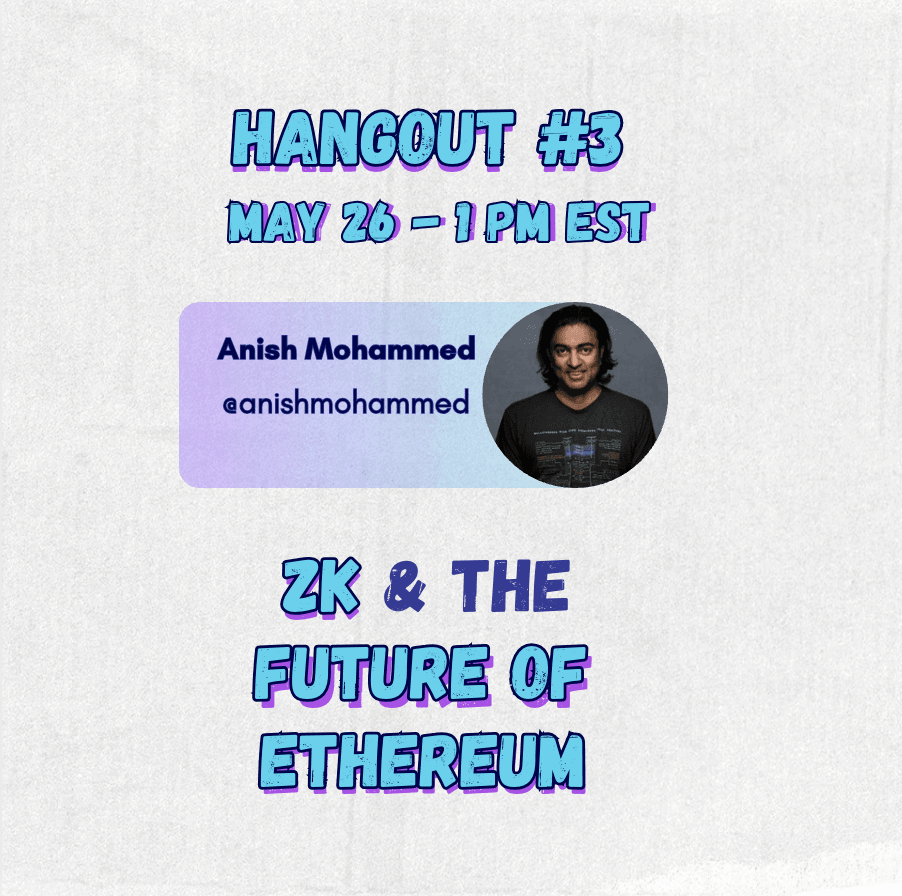 Hangout 3: Zero Knowledge Proofs & Ethereum's Privacy Future with Anish Mohammed coverart