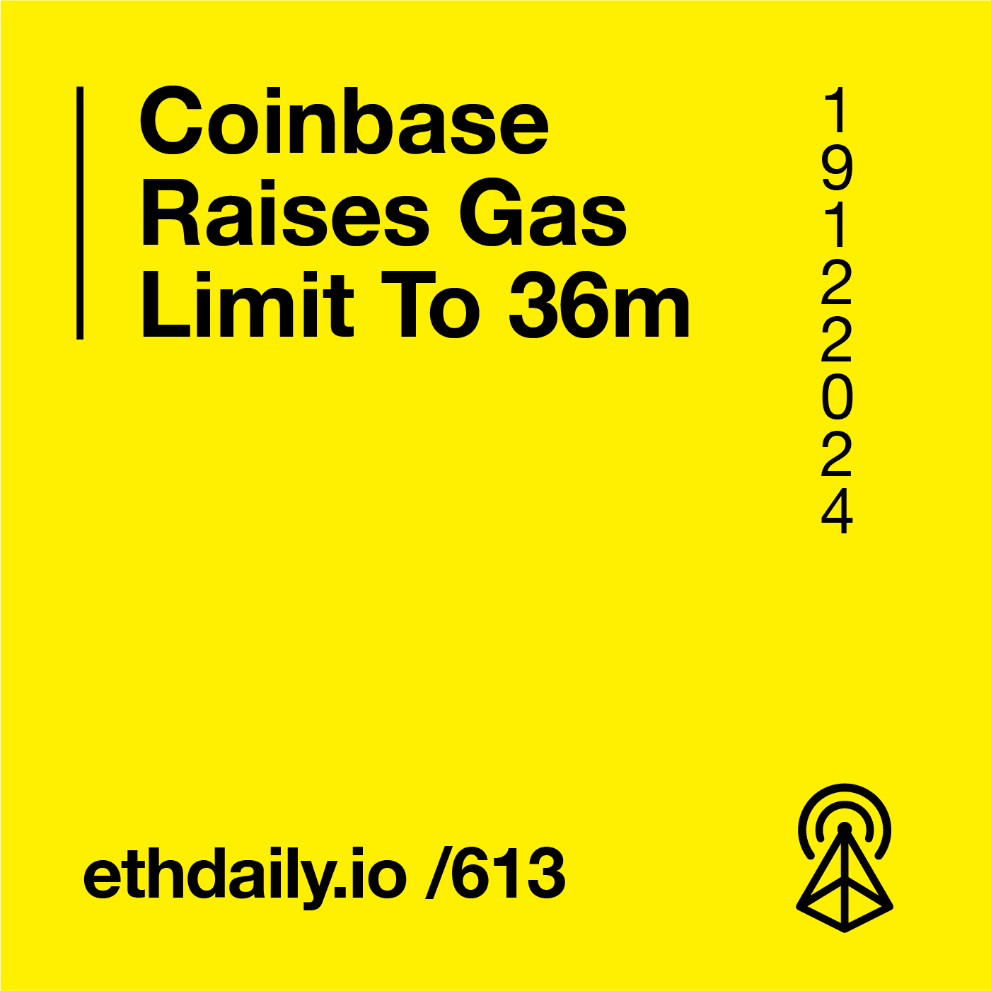 Coinbase Raises Gas Limit To 36m coverart