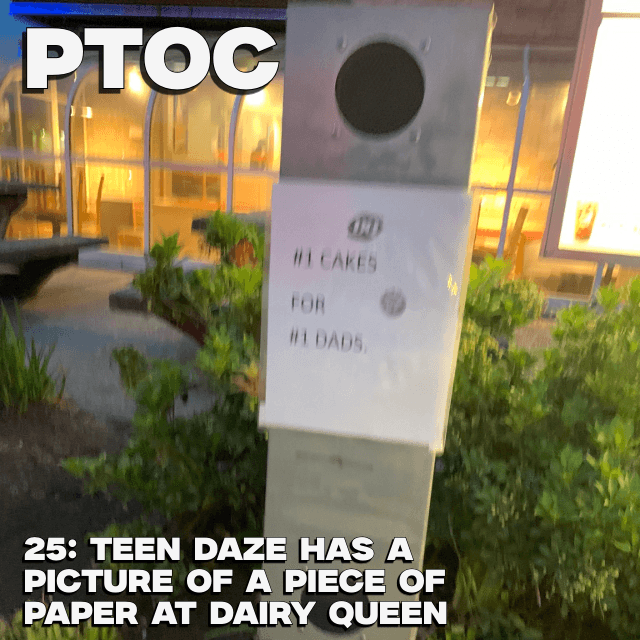 Teen Daze Has a Picture of a Piece of Paper at Dairy Queen coverart
