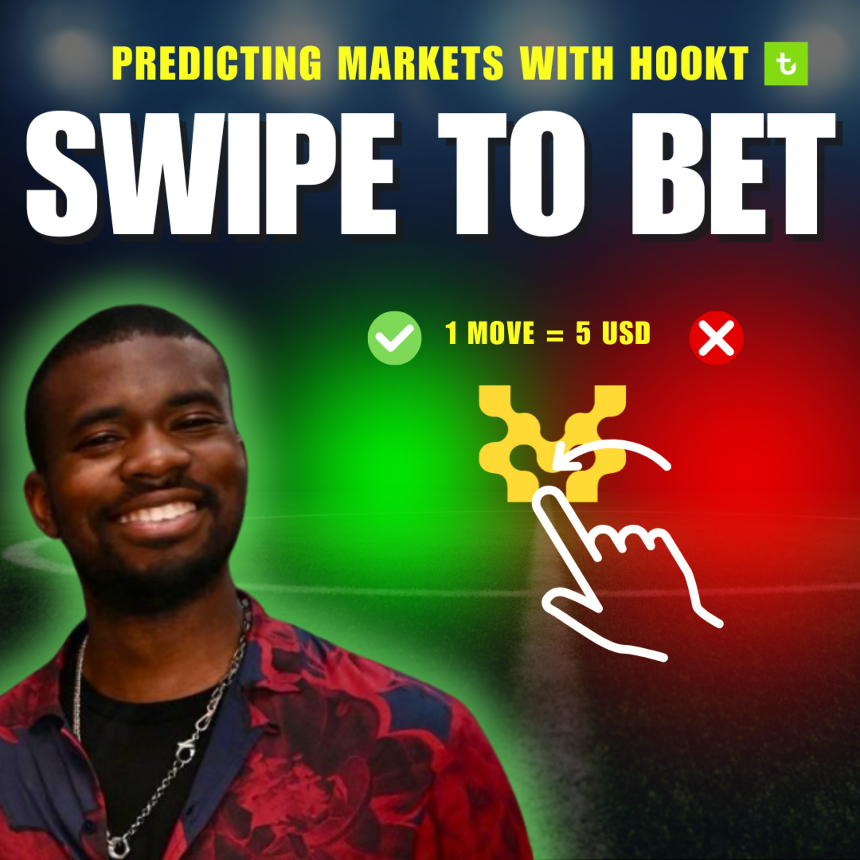 Swipe to place your bet - Hookt dApp coverart
