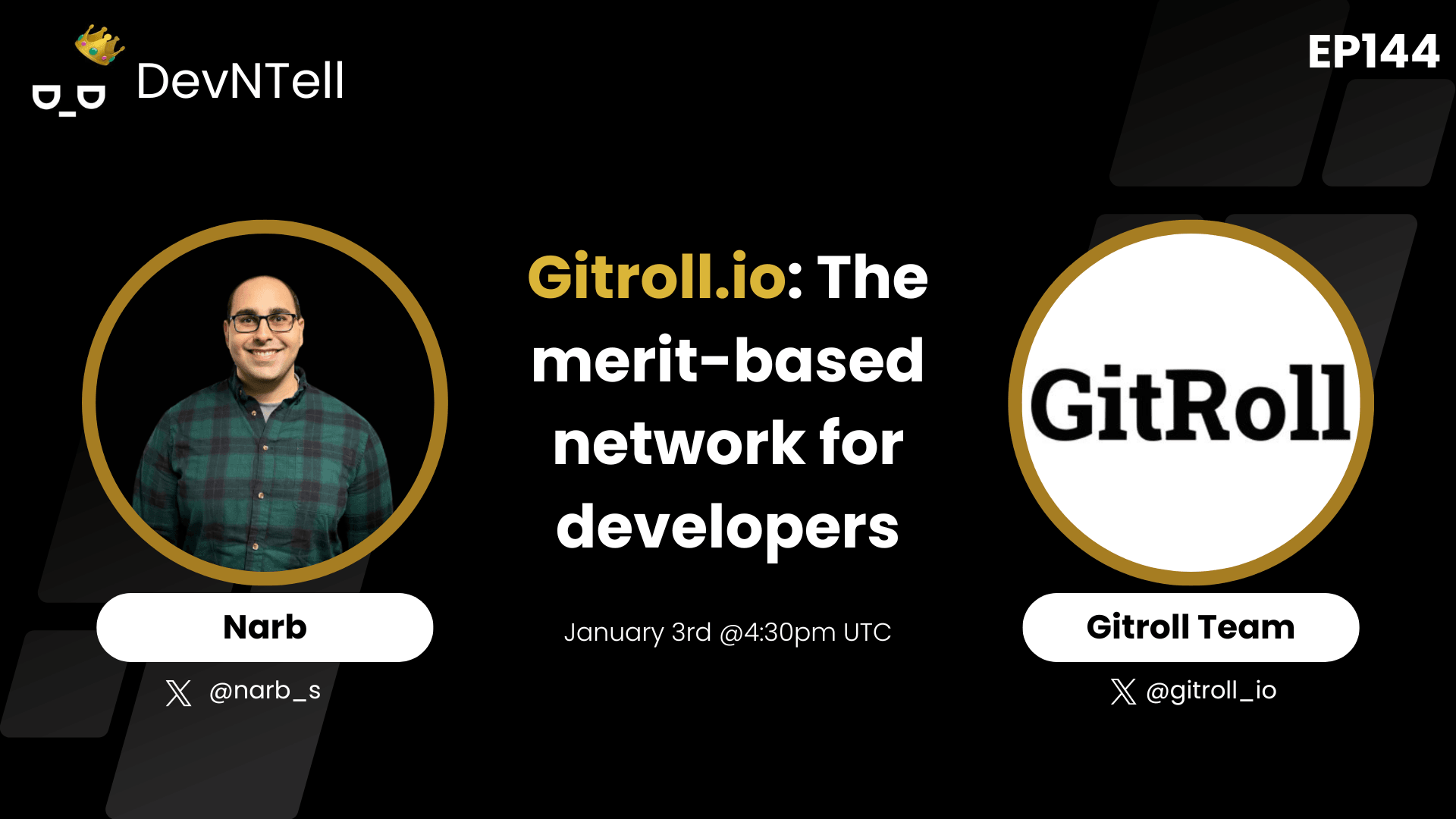 DevNTell - Gitroll.io: The merit-based network for developers feat. Co-Founder Jovy Yu & Engineer Ryan Leung coverart