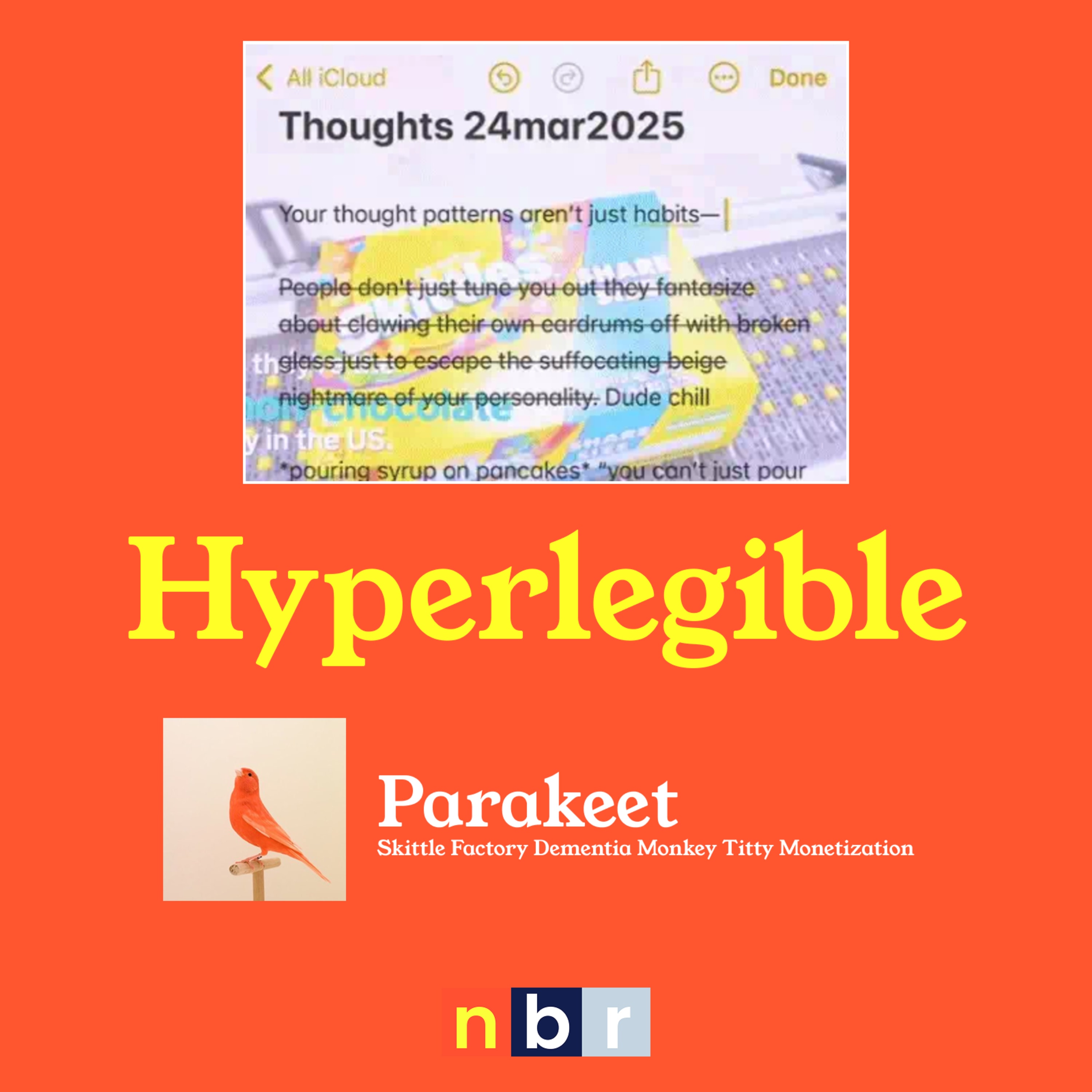 Skittle Factory Dementia Monkey Titty Monetization with Parakeet (Hyperlegible 005) coverart