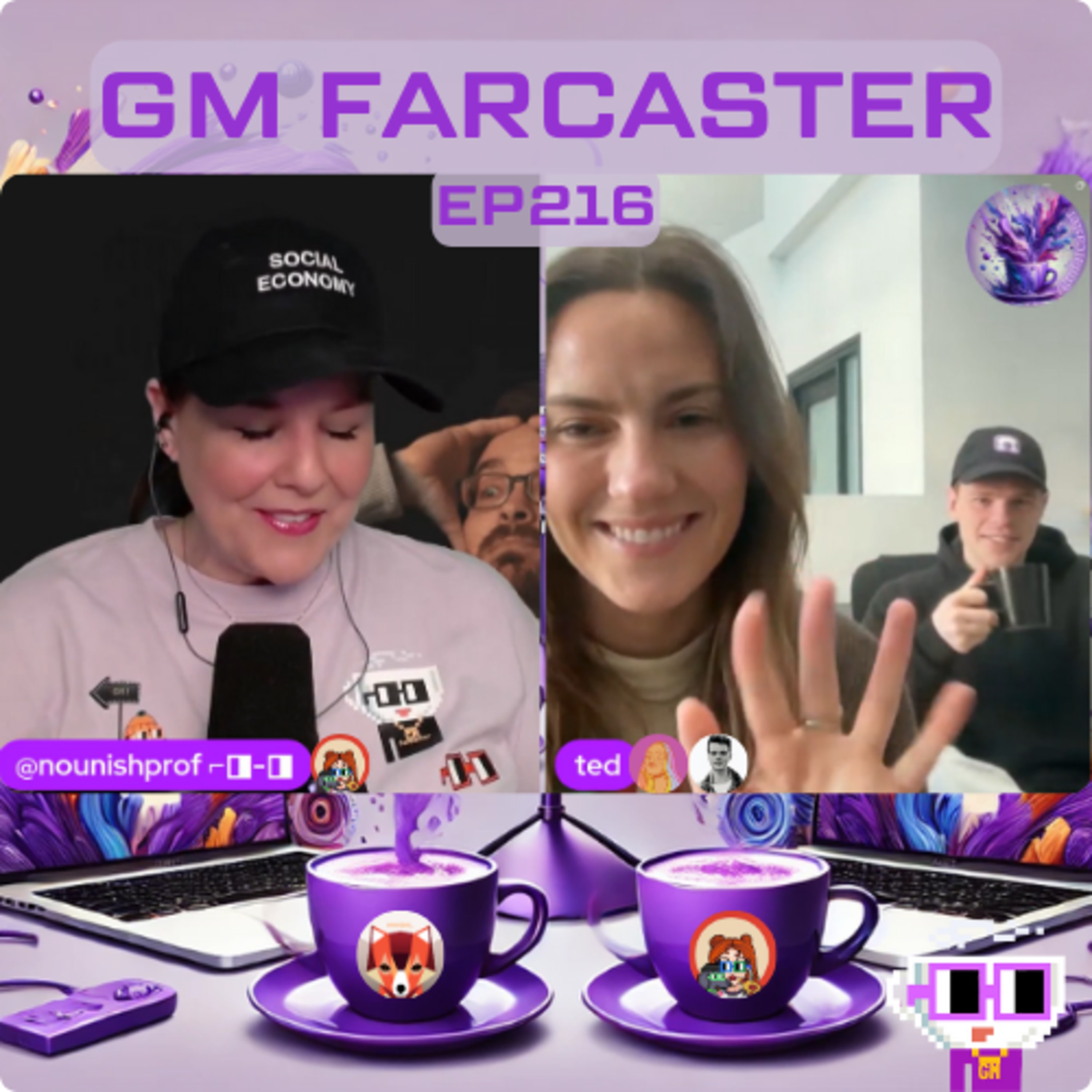 GM Farcaster ep216 Monday February 17, 2025 with @ted and @woj coverart