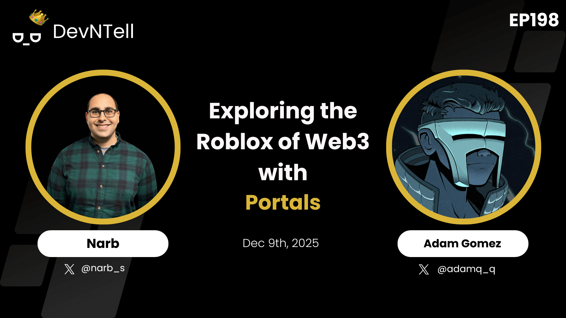 DevNTell - Exploring the Roblox of Web3 with Portals feat. Co-Founder Adam Gomez coverart